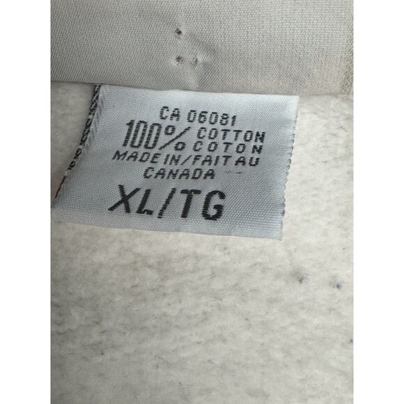 Vintage The Shirt Co XL Ivory Henley Embroidered Floral Banff Collard Sweatshirt - Picture 3 of 13